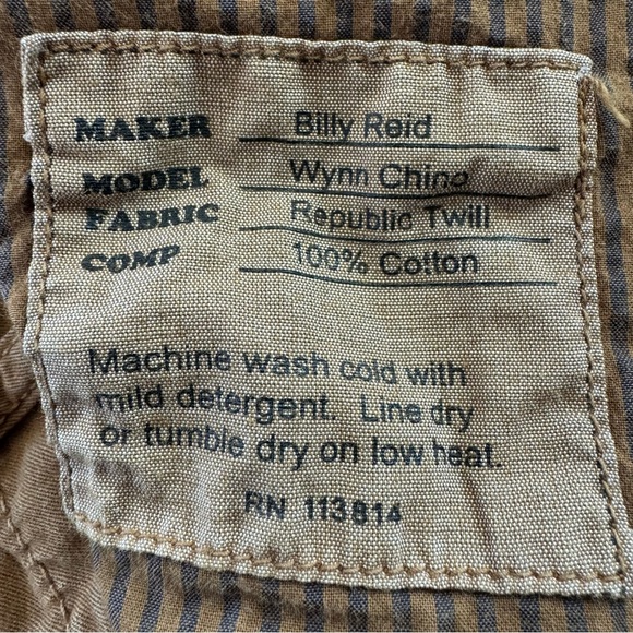 Billy Reid Wynn Chino Pants Republic Twill Cotton Straight Leg Fall Winter - Picture 9 of 10